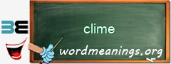 WordMeaning blackboard for clime